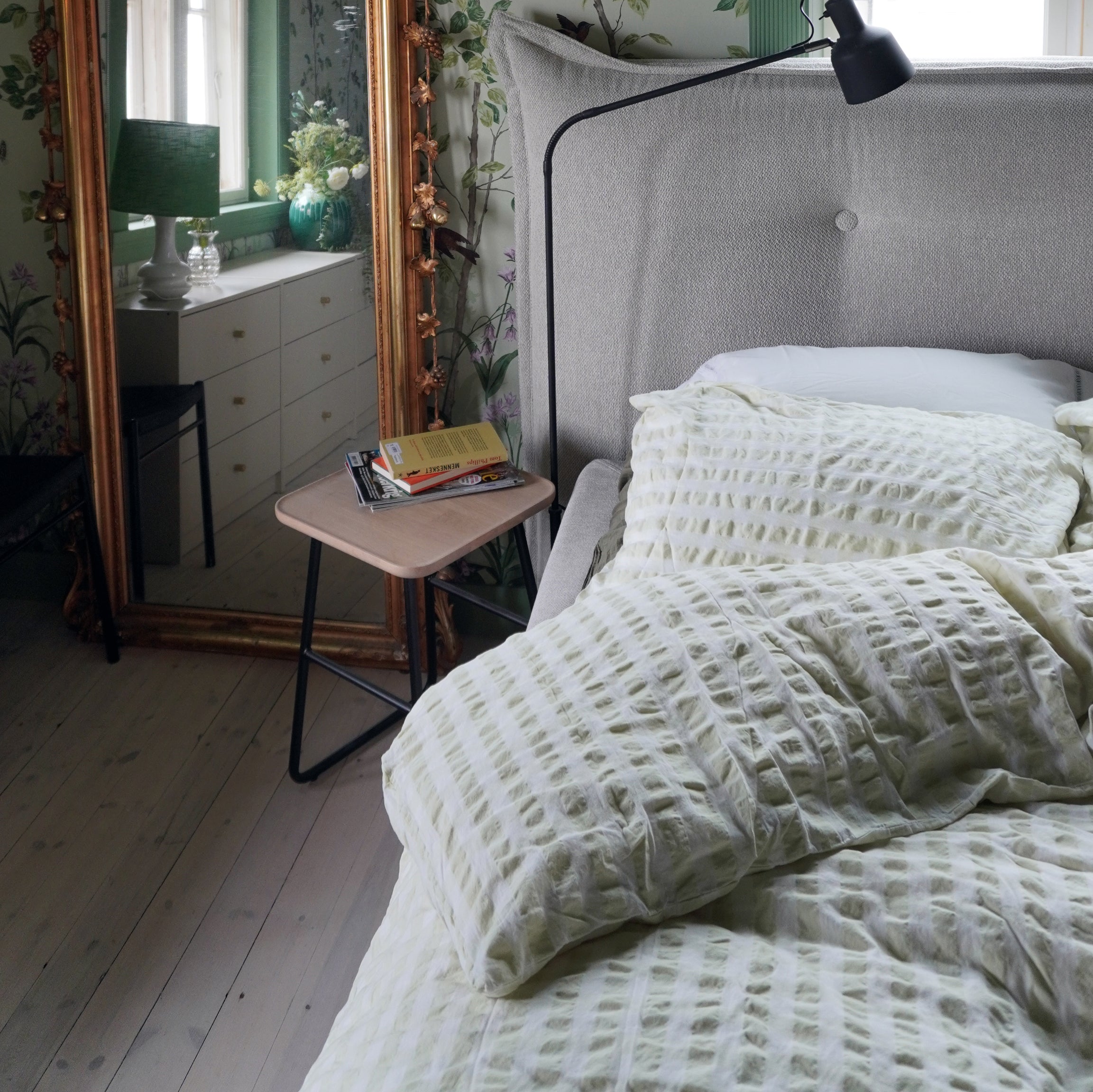 Kystgrønn/Bomull Sengesett