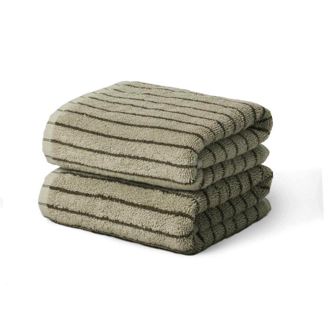 Klassiske håndhåndklær (2 stk) Pistasj/Mose