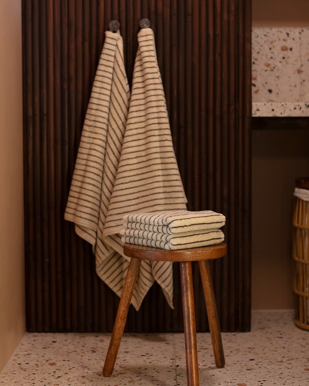 Perlemor/Kastanje Håndklepakke (4 stk)