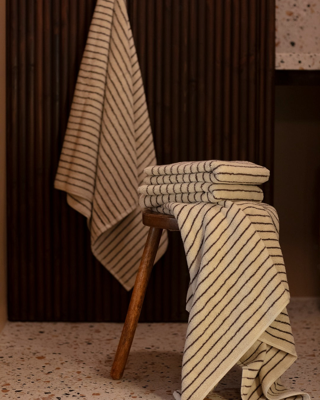 Perlemor/Kastanje Håndklepakke (4 stk)