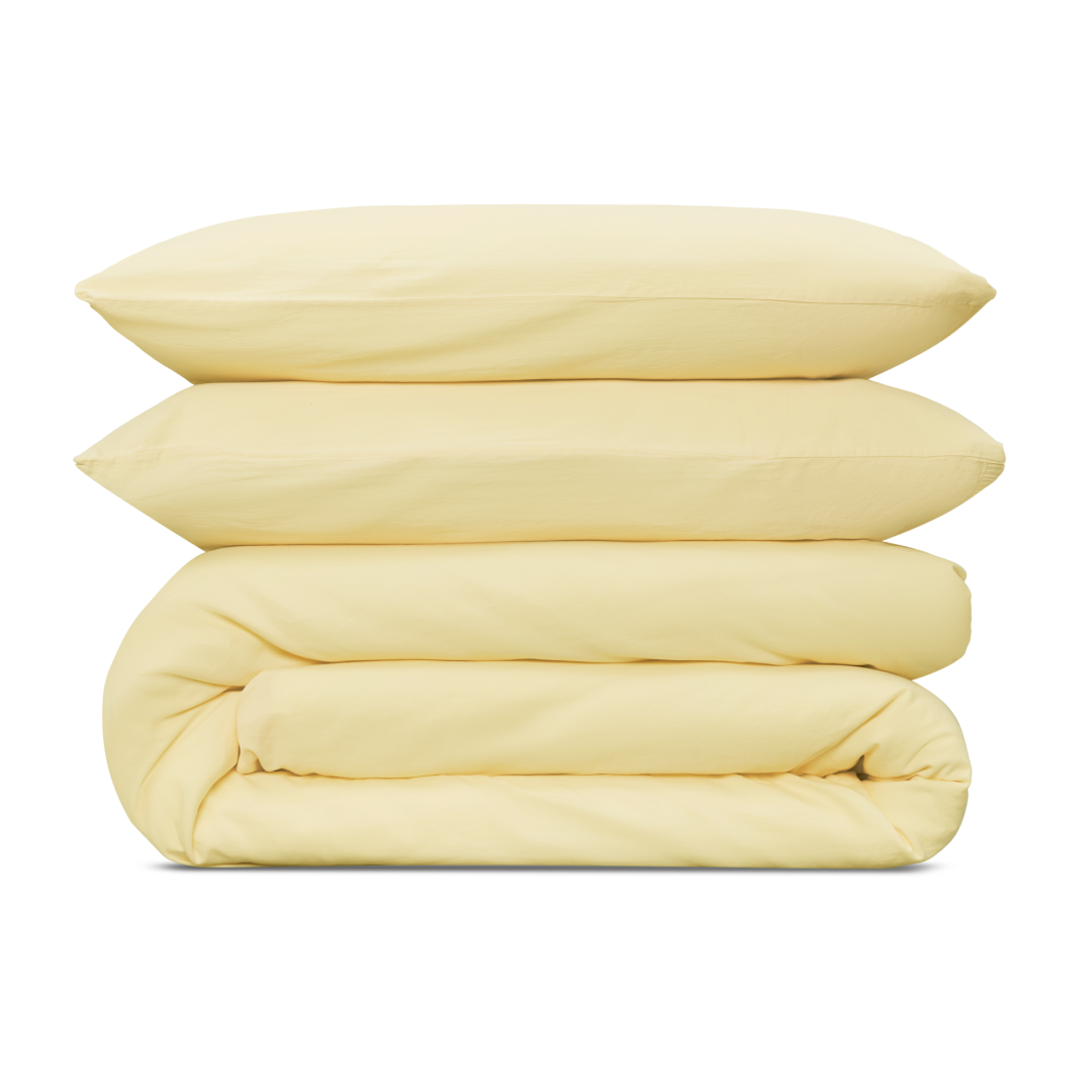 Strågul Sengesett i percale