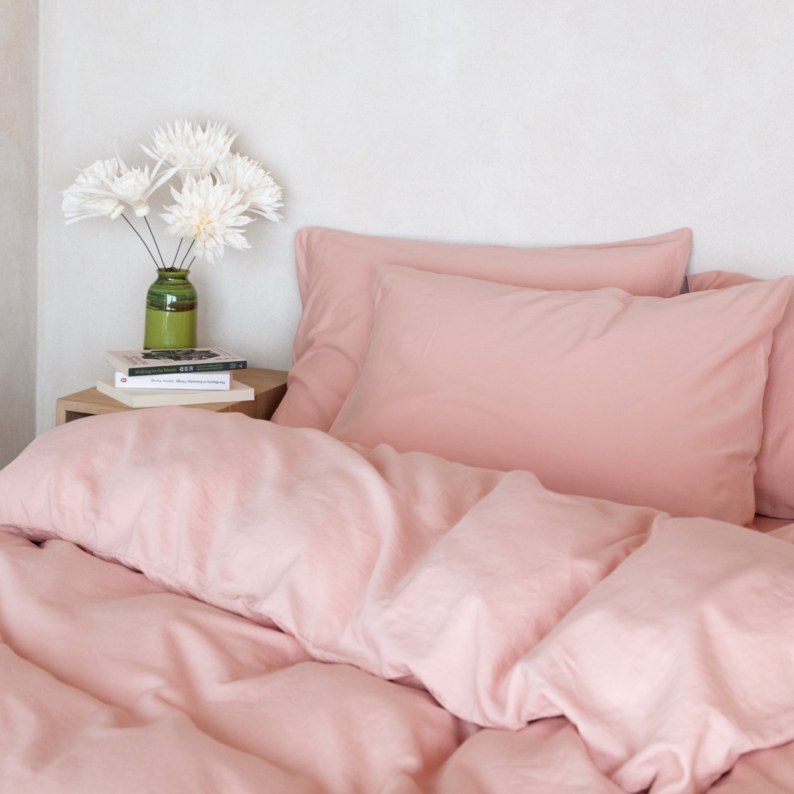 Gammelrosa Sengesett i matt sateng