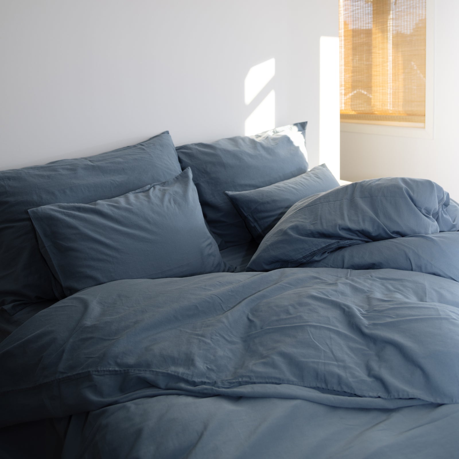 Midnattsblå Sengesett i matt sateng