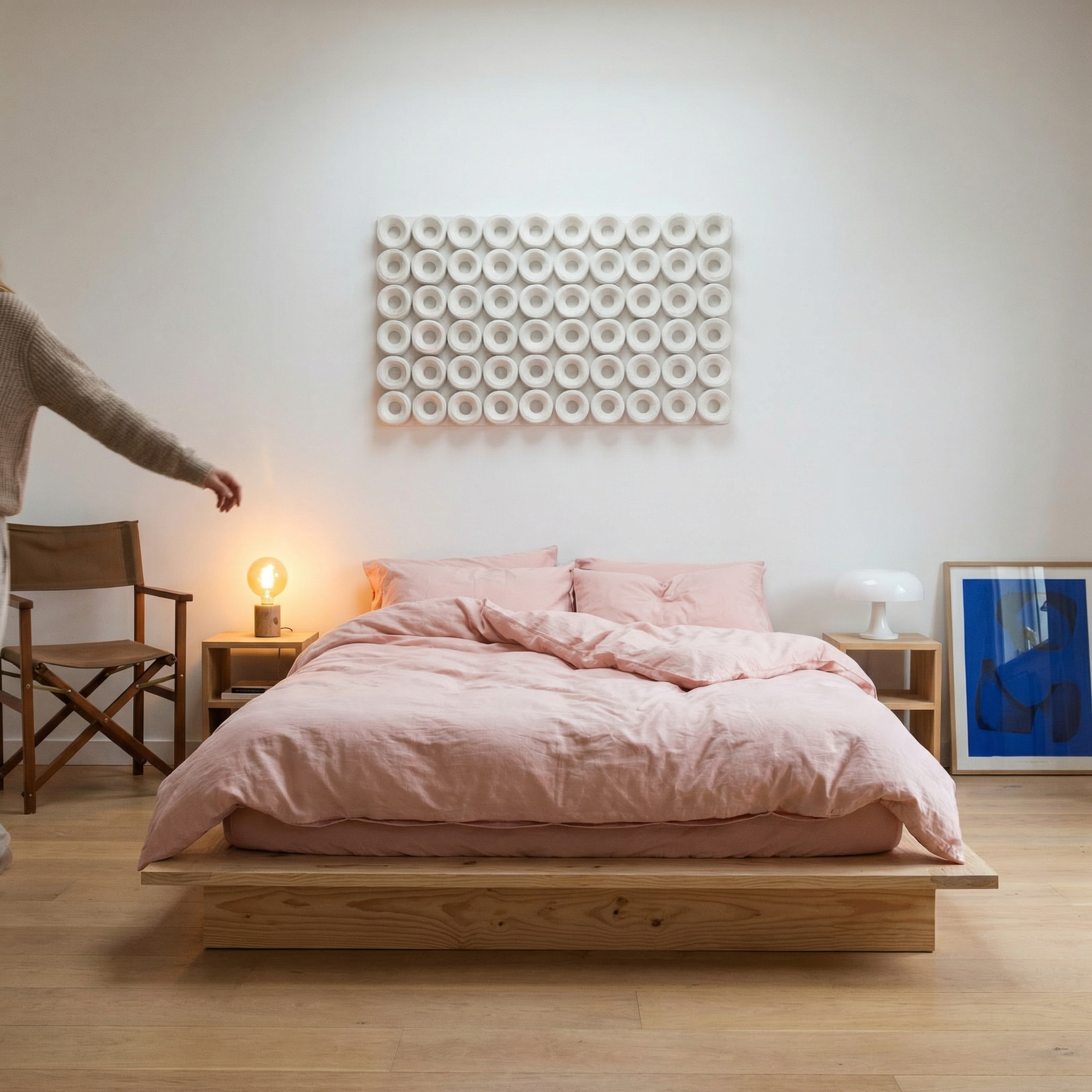 Gammelrosa Sengesett i matt sateng