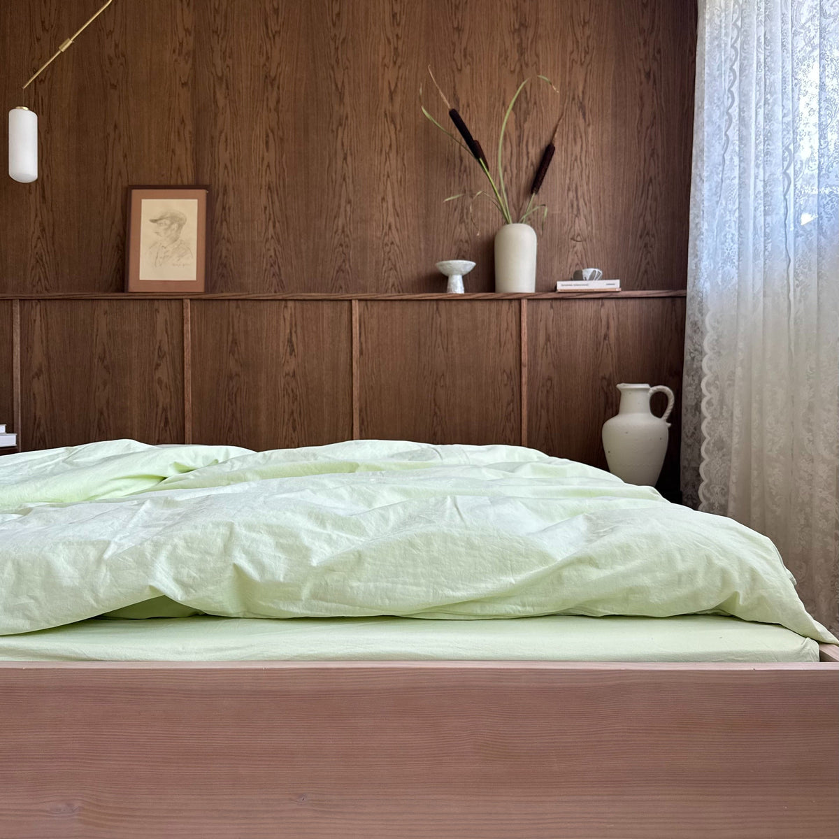 Pistasj Sengesett i percale