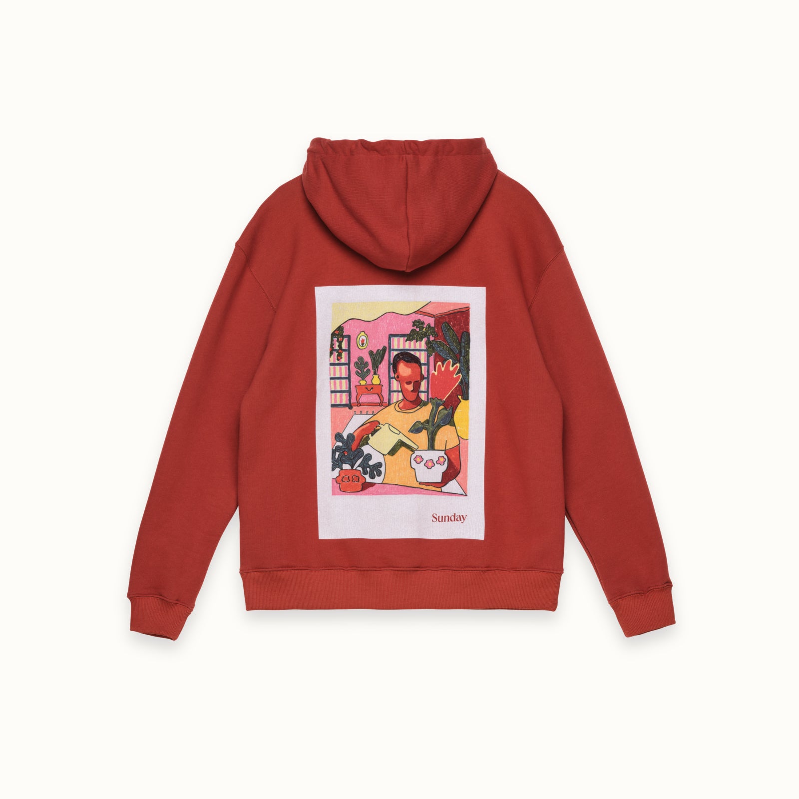 Rossow Hoodie Unisex Rustrød