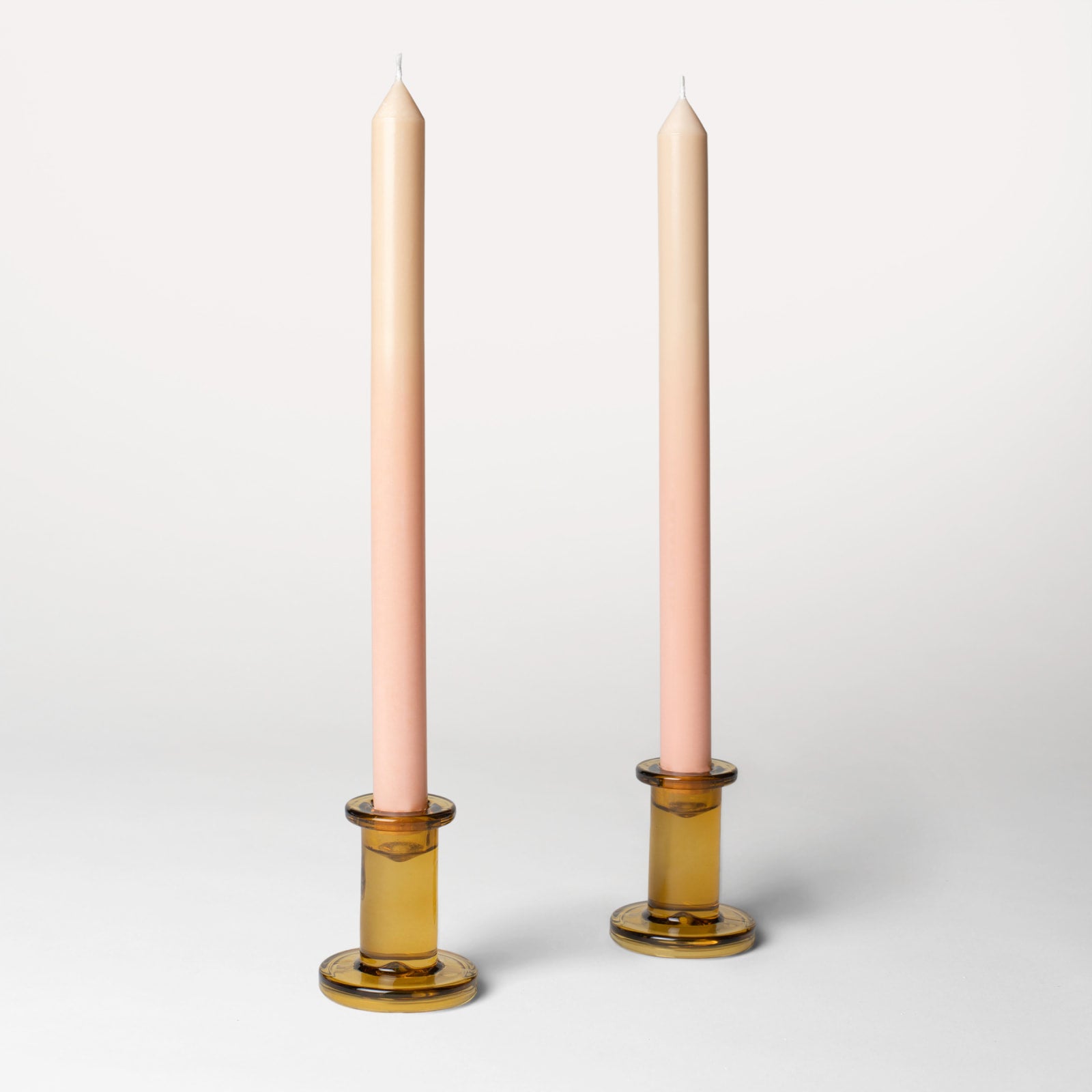 Duo stearinlys - 4 stk. Lakserosa / Strandbeige