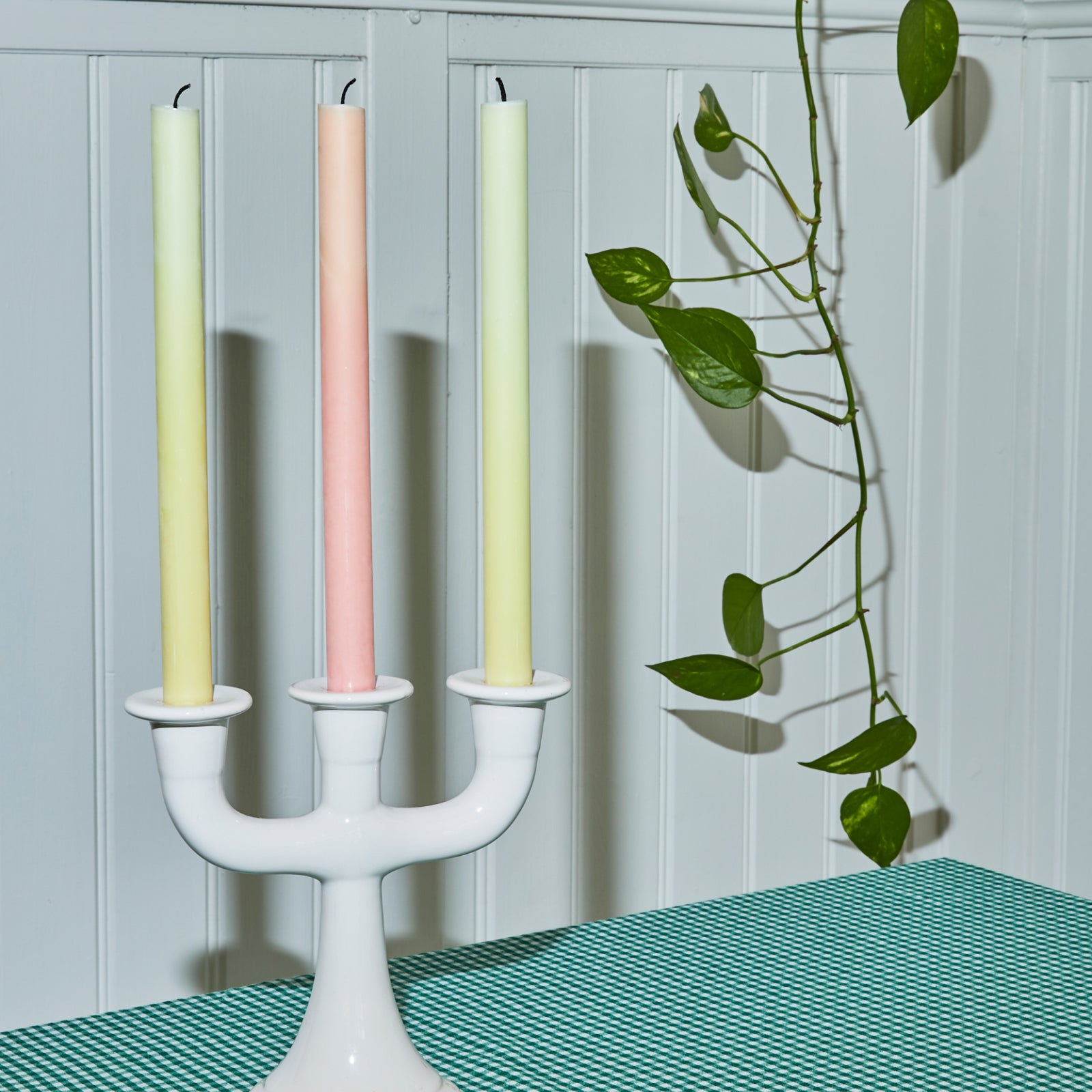 Duo stearinlys - 4 stk. Lakserosa / Strandbeige