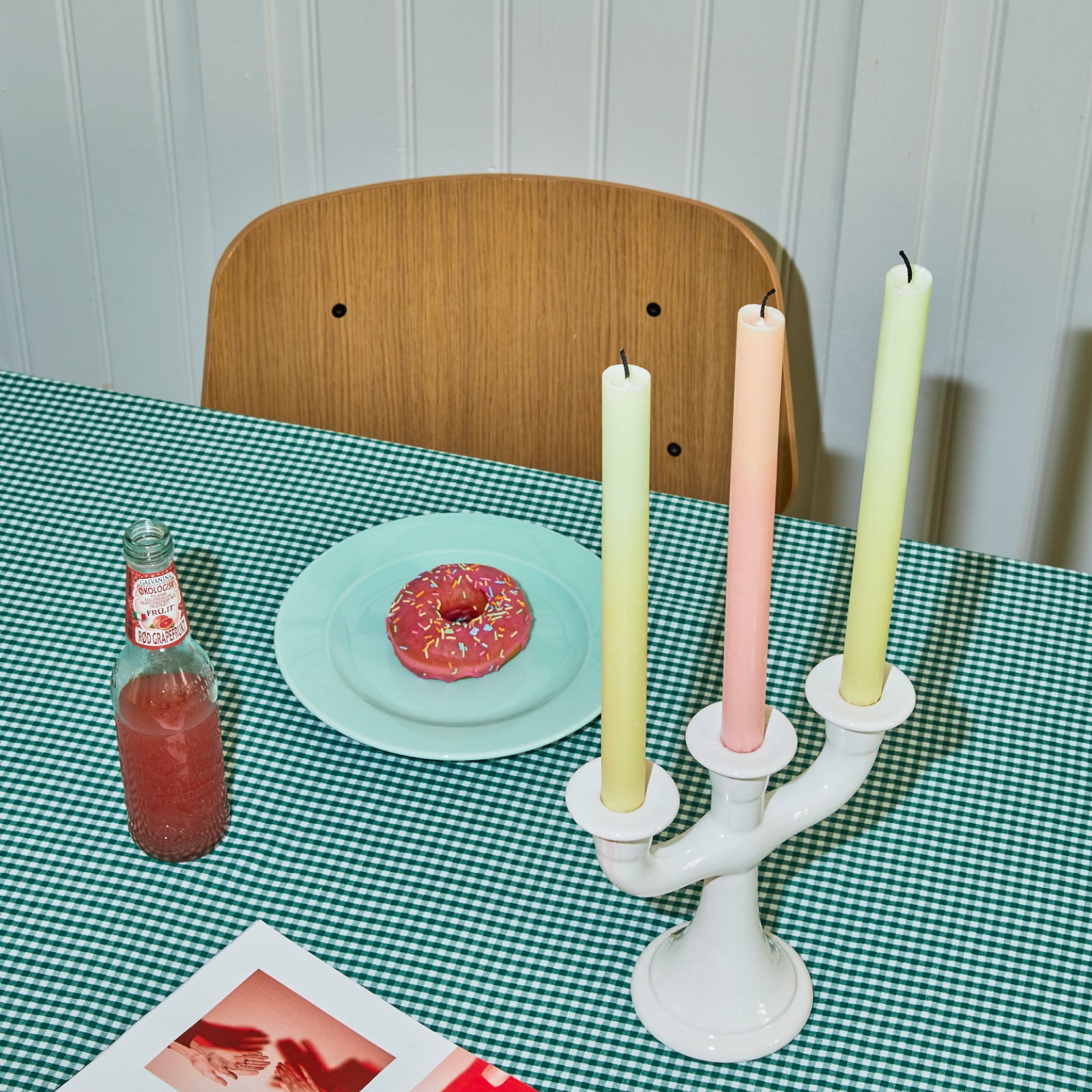 Duo stearinlys - 4 stk. Lakserosa / Strandbeige