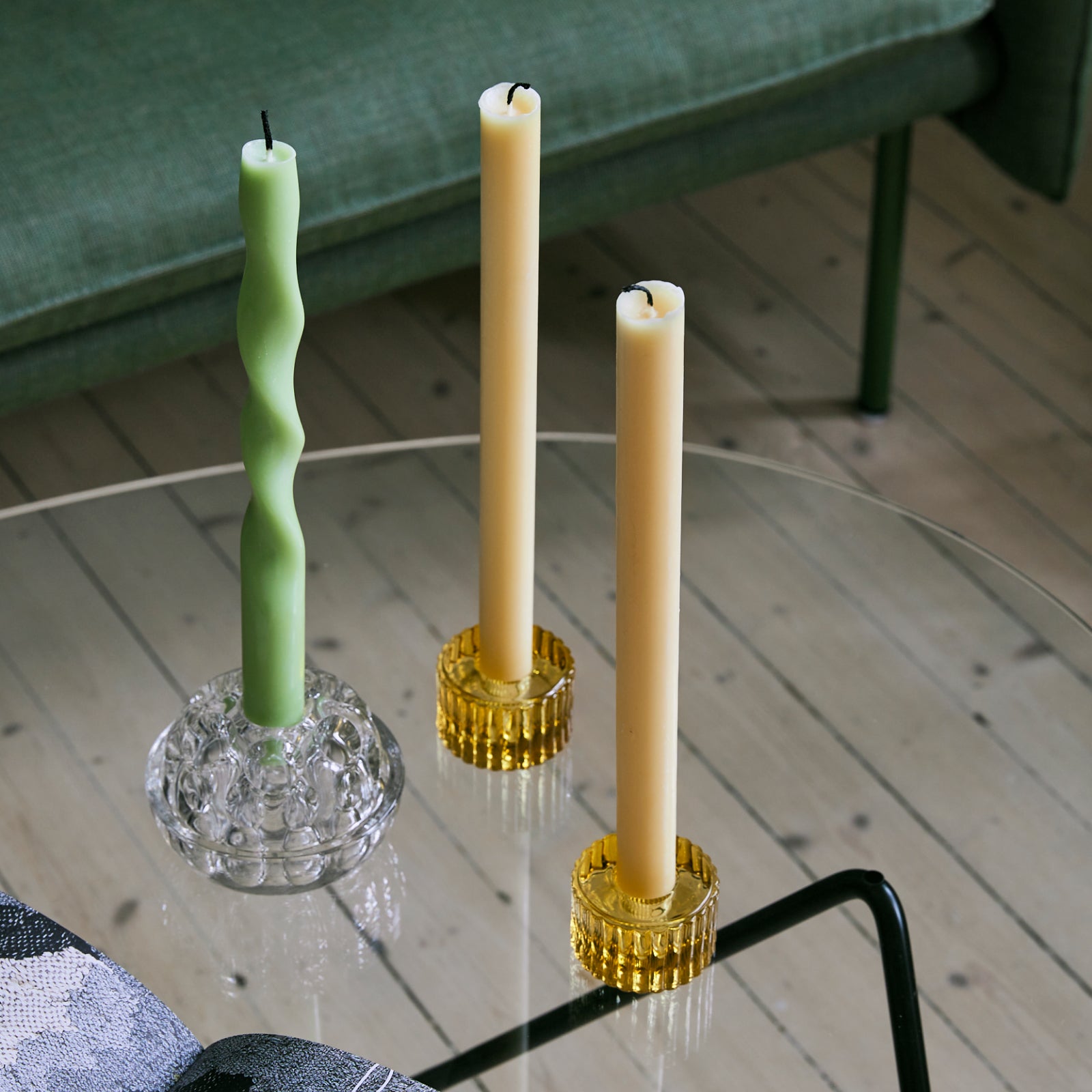 Duo stearinlys - 4 stk. Lakserosa / Strandbeige