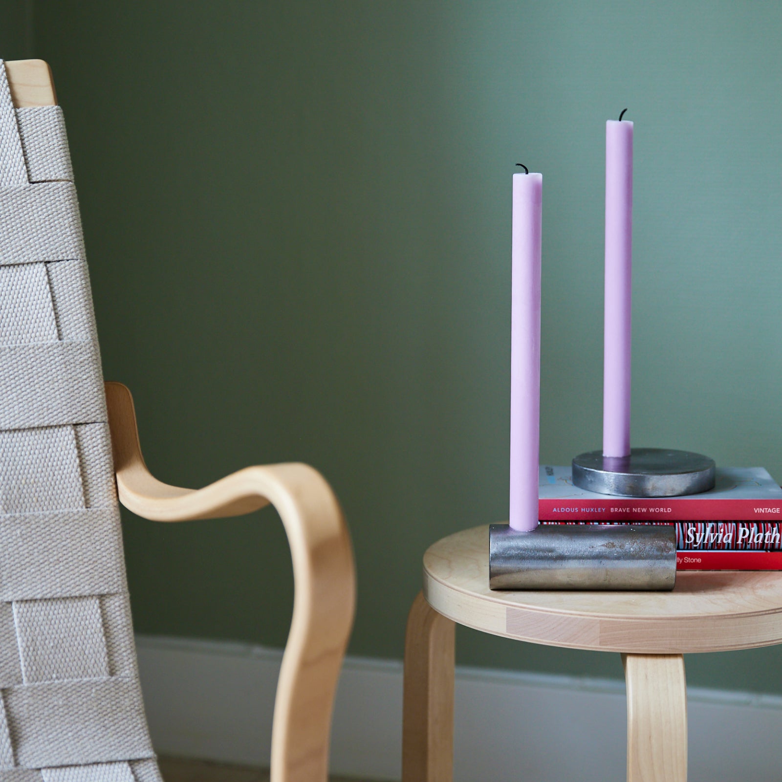 Duo stearinlys - 4 stk. Lakserosa / Strandbeige