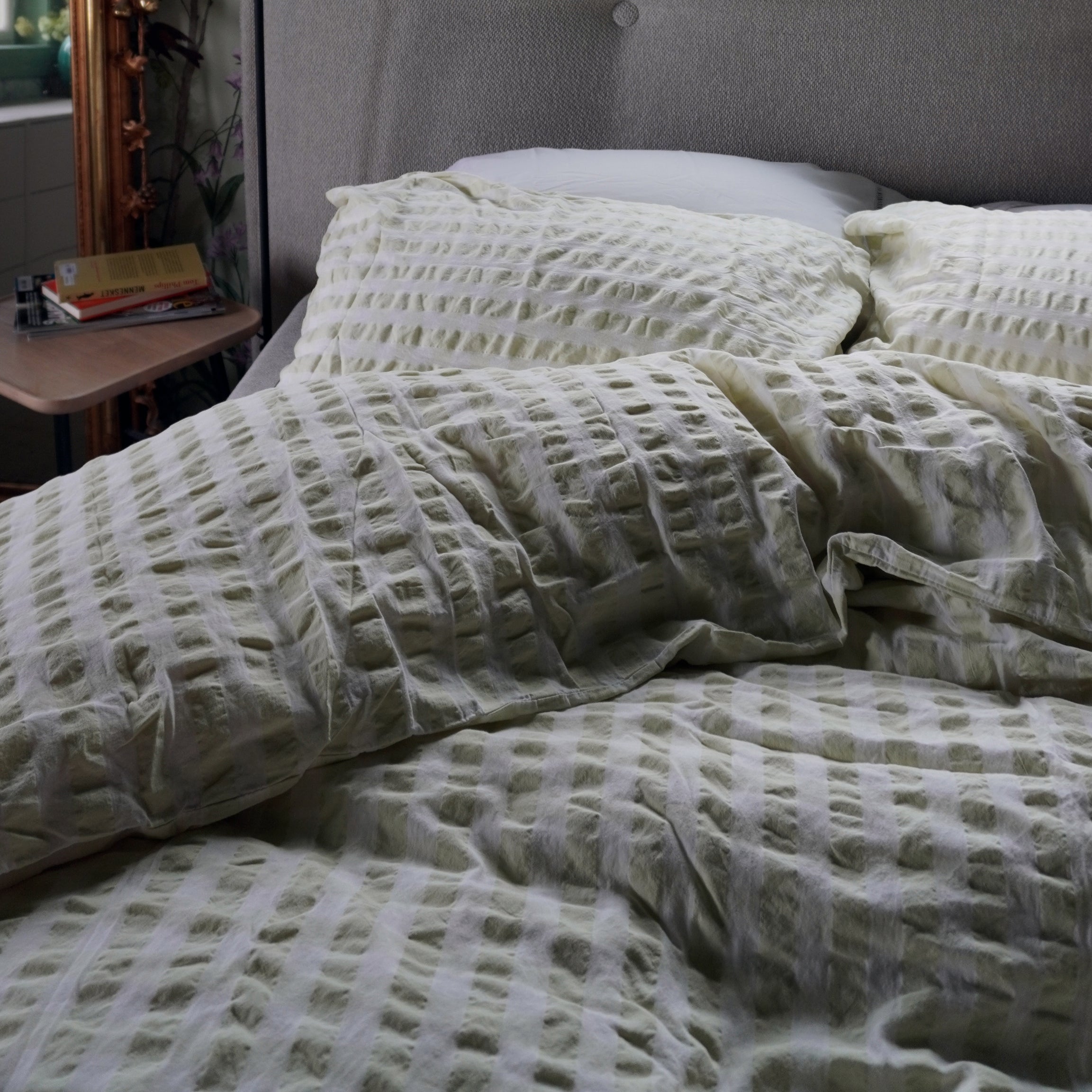 Kystgrønn/Bomull Sengesett