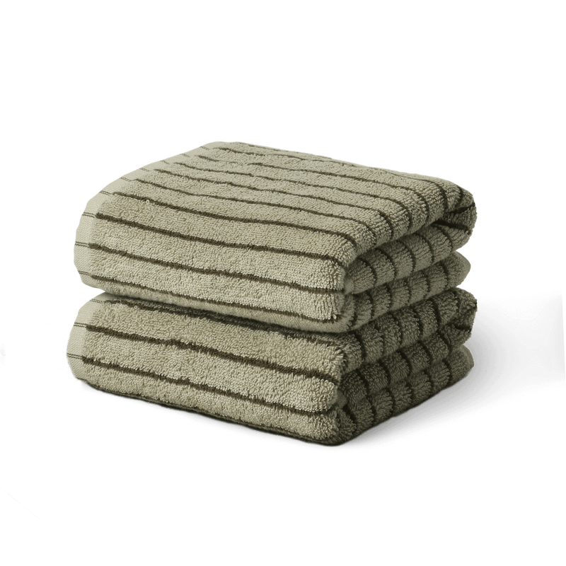 Klassiske håndhåndklær (2 stk) Pistasj/Mose