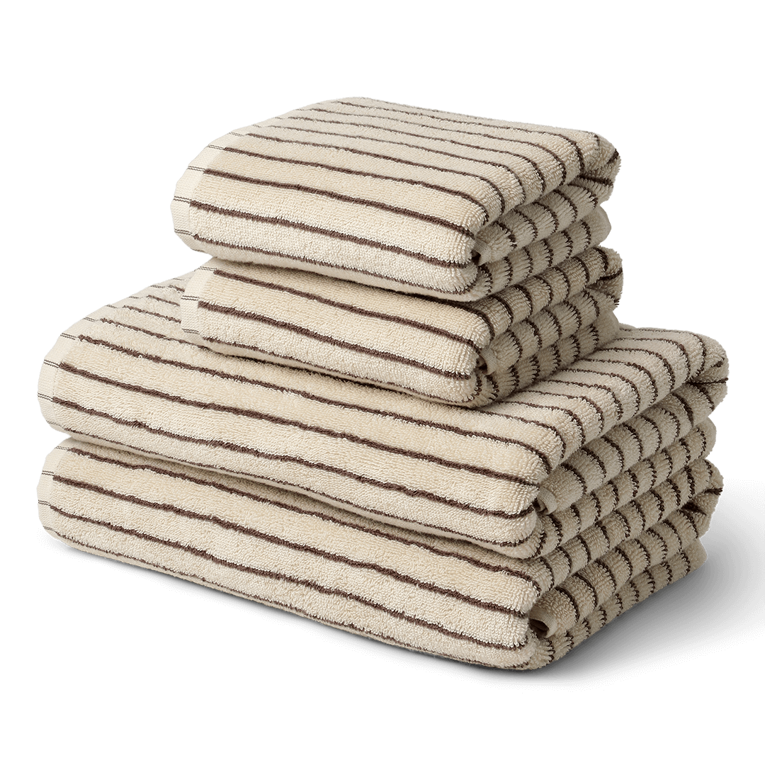 Perlemor/Kastanje Håndklepakke (4 stk)